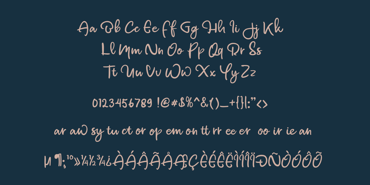 Beispiel einer Bawnee Regular-Schriftart